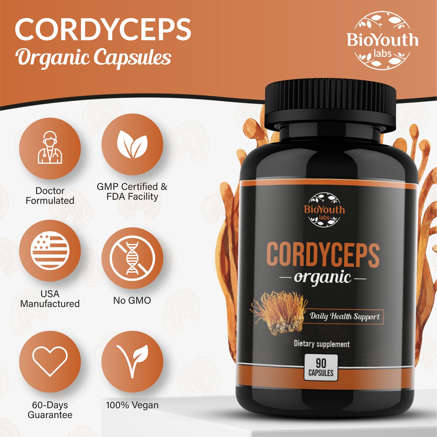 Organic Cordyceps Mushroom (Capsules)