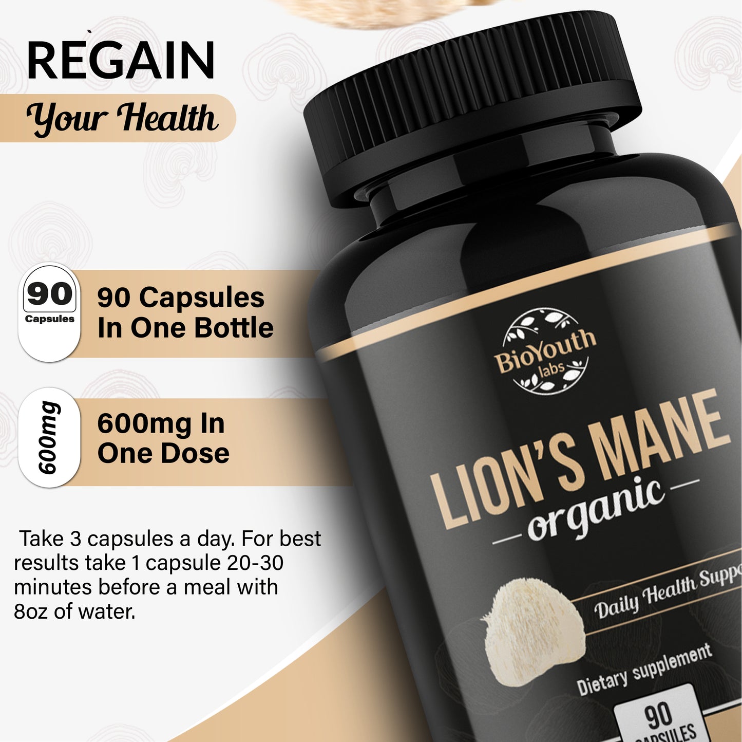 Organic Lion's Mane Mushroom (Capsules)