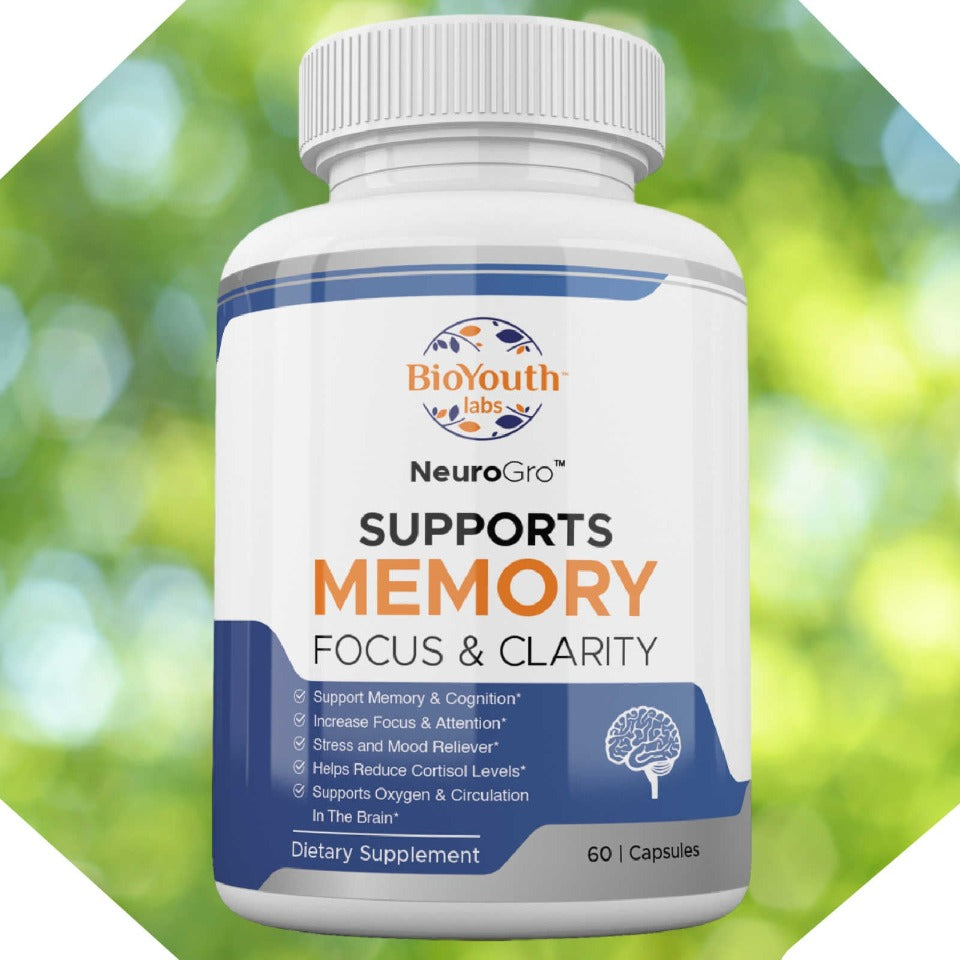NeuroGro 100% Natural Brain Boost Supplement (Supports Memory, Cognition,  Focus and Mood)