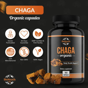 Organic Chaga Mushroom (Capsules)