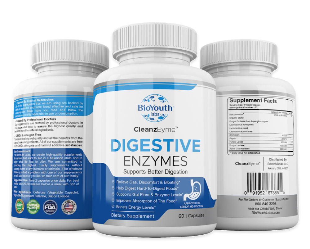 CleanzEyme™ Digestive Enzymes and Probiotics Supplement