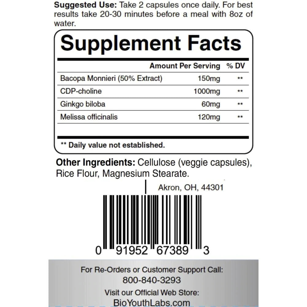 Natural Memory Supplement Facts