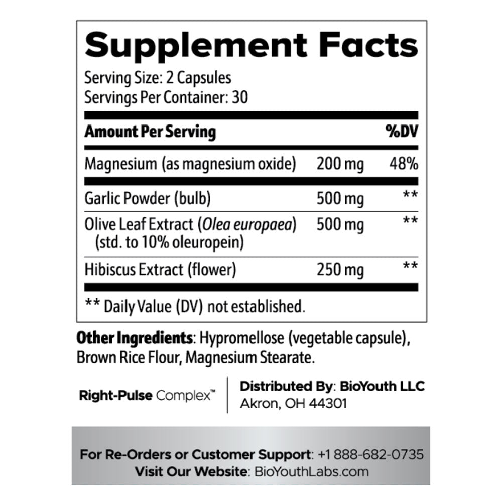 Natural Blood Pressure Supplement Facts